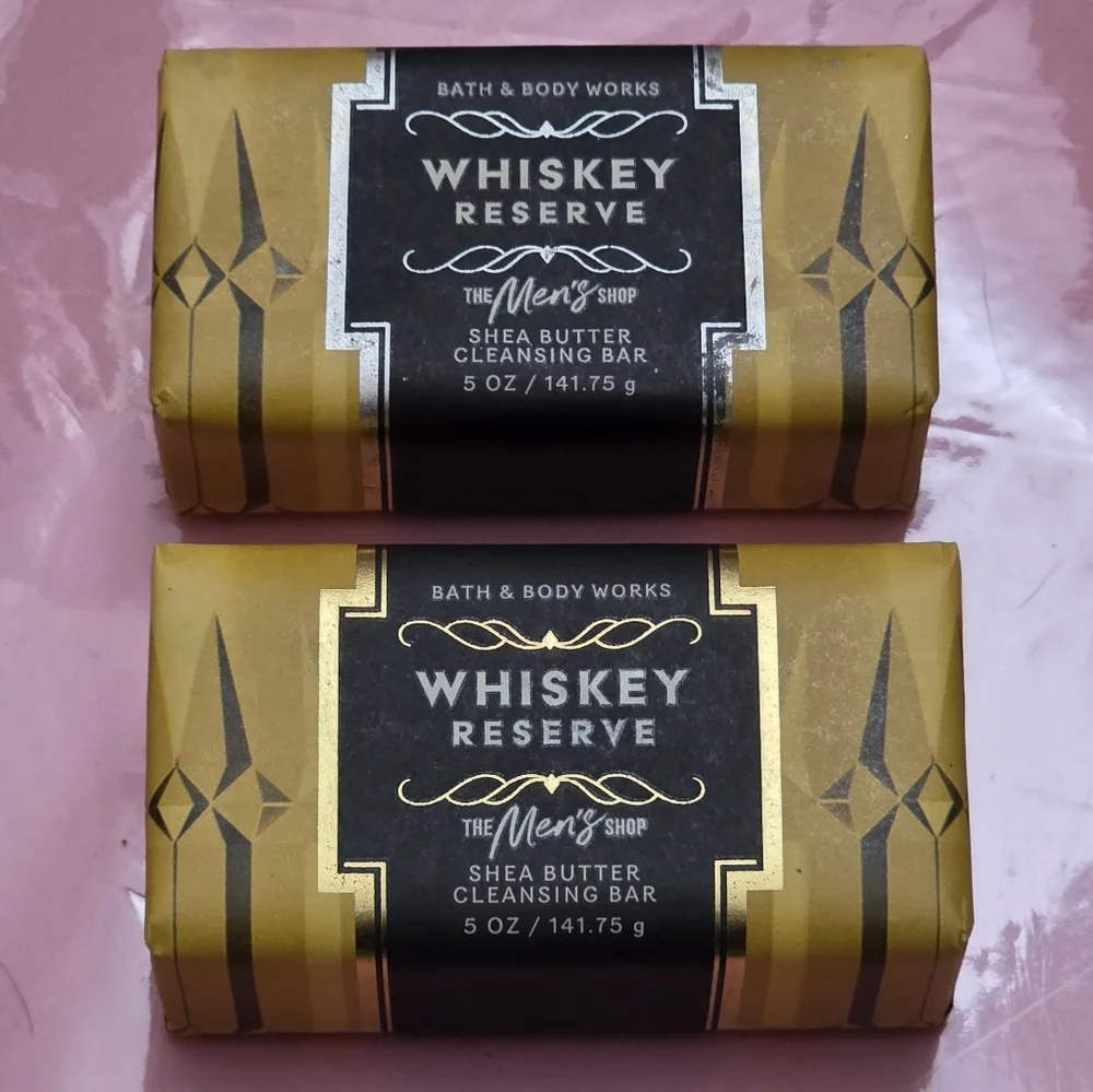 Bath & Body Works Men's Whiskey Reserve Shea Butter Bar Soap Set of 2 NEW Rare
